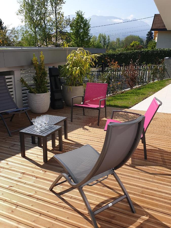 L'Appartement Jardin Avec Vue Montagnes Sevrier Luaran gambar